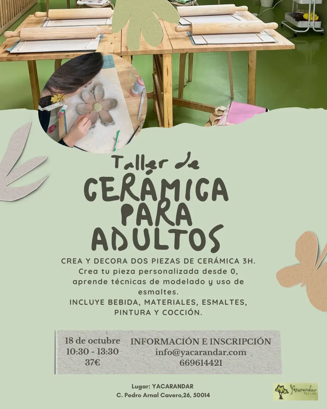 Cartel Taller Cerámica para adultos