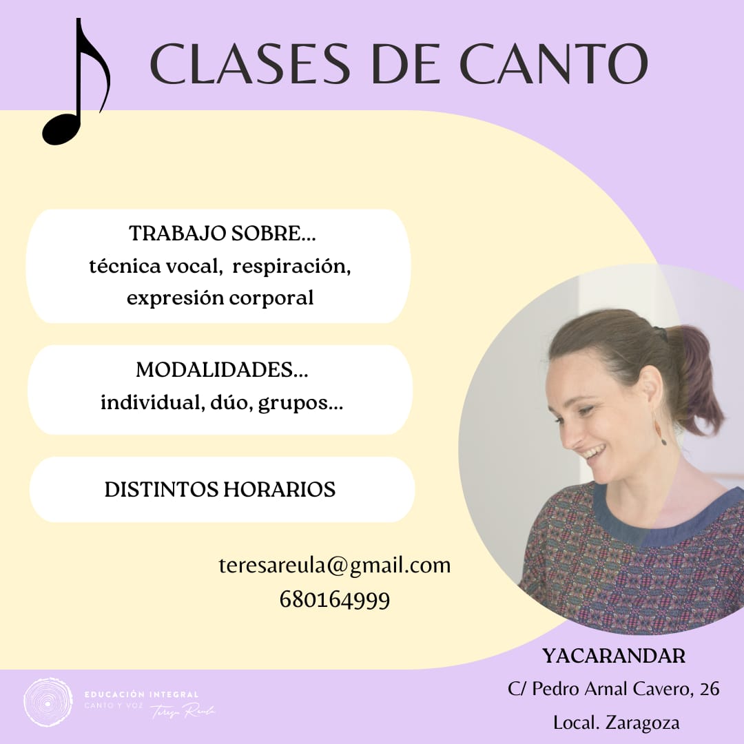 Cartel de clases de canto